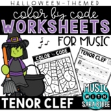 Music Color by Code - Music Coloring - Tenor Clef {Hallowe