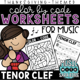 Music Color by Code - Music Coloring - Tenor Clef {Thanksg
