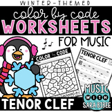 Music Color by Code - Music Coloring - Tenor Clef {Winter Theme}