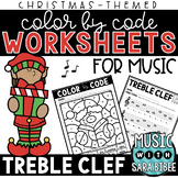 Music Color by Code - Music Coloring - Treble Clef {Christ