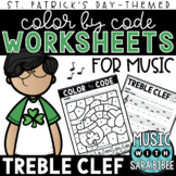 Music Color by Code - Music Coloring - Treble Clef {St. Pa