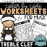 Music Color by Code - Music Coloring - Treble Clef {Thanks