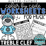 Music Color by Code - Music Coloring - Treble Clef {Winter Theme}