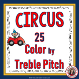 Music Color by Code - Treble Pitch with a Circus Theme
