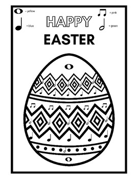 Preview of Music Color by Number // Easter Coloring Sheet // Music Worksheet // Egg Color