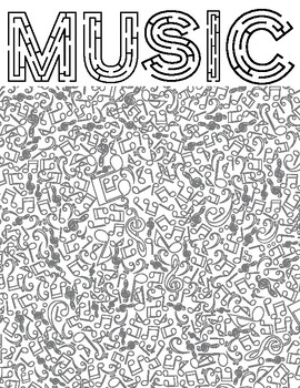 Preview of Music Coloring Page/Maze Words- Calm Activity- Worksheet