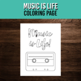 Music Coloring Page | Music is Life Art Activity | Printab
