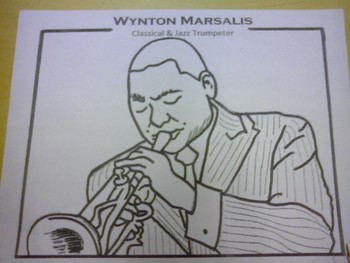 Preview of Music Coloring Page - Wynton Marsalis