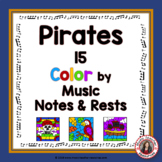Music Coloring Pages: 15 PIRATE Themed Music Coloring Sheets