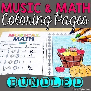 Preview of Music Coloring Pages (Music & Math Coloring Sheets for 7 Holidays & Seasons)
