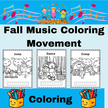 Preview of Music Coloring Pages, Sub Plans, Movement, Fall, Ready, Set, Print
