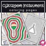 Music Coloring Sheets: Classroom Rhythm Percussion Pages