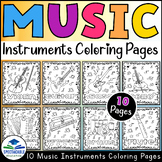 Music Coloring Pages, Musical Instruments Coloring Sheets