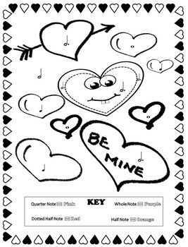 music coloring pages valentine's dayemily conroy  tpt
