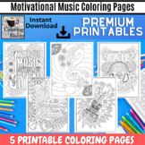 Music Coloring Pages for Young Adults, Teen, 5 Printable M