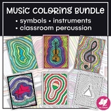 Music Coloring Sheets Bundle - Instruments and Symbols Pages