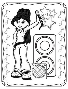 Download Music Coloring Sheets Bundled (Music Genres Review) by Emily Conroy