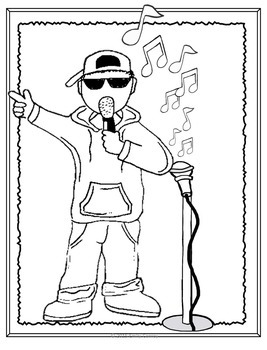 Music Coloring Sheets Hip Hop Rap Theme