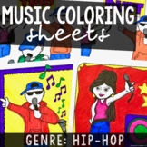 Music Coloring Sheets-Hip-Hop/Rap Theme