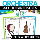 Instruments of the Orchestra Coloring Pages & Worksheets -