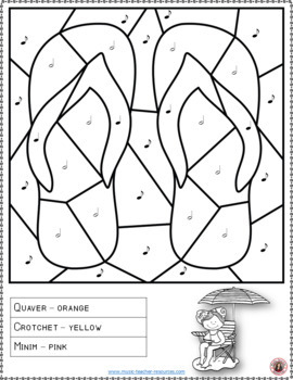 Music Colouring Pages: 15 BEACH Themed Music Colouring Sheets | TPT