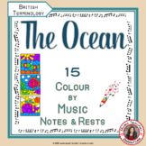 Music Theory Worksheets - OCEAN-Themed Music Colouring Sheets