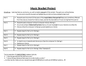 Preview of Music Composer Bracket Project: History