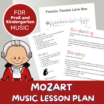Preview of Music Composer Lesson Plan | Mozart | Movement and Music Activities