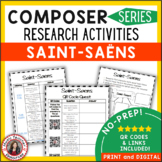 SAINT-SAENS Music Composer Research Study and Worksheets