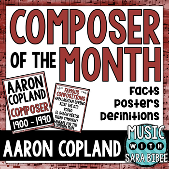 Preview of Music Composer of the Month: Aaron Copland Bulletin Board Pack