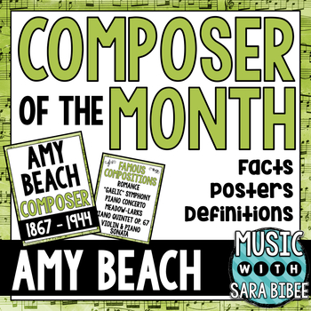 Preview of Music Composer of the Month: Amy Beach Bulletin Board Pack