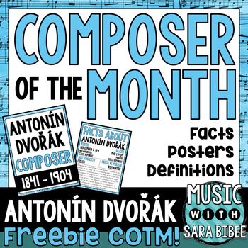 Preview of FREE! Music Composer of the Month: Antonín Dvořák Bulletin Board Pack
