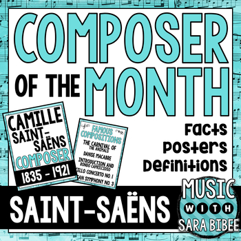 Preview of Music Composer of the Month: Camille Saint-Saëns Bulletin Board Pack