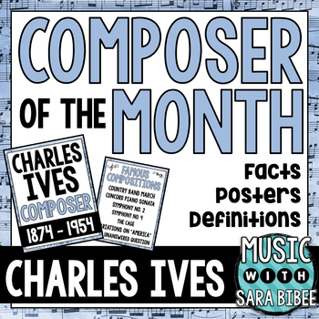 Preview of Music Composer of the Month: Charles Ives Bulletin Board Pack