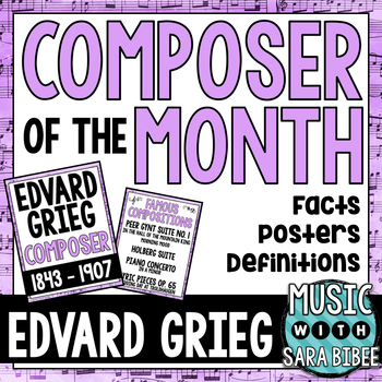 Preview of Music Composer of the Month: Edvard Grieg Bulletin Board Pack