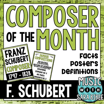 Preview of Music Composer of the Month: Franz Schubert Bulletin Board Pack