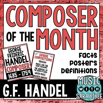Preview of Music Composer of the Month: George Frideric Handel Bulletin Board Pack