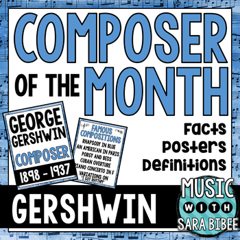 Preview of Music Composer of the Month: George Gershwin Bulletin Board Pack
