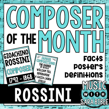 Preview of Music Composer of the Month: Gioachino Rossini Bulletin Board Pack