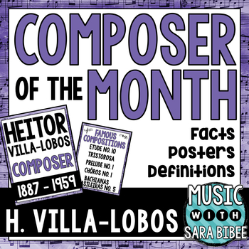 Music Composer of the Month: Heitor Villa-Lobos Bulletin Board Pack