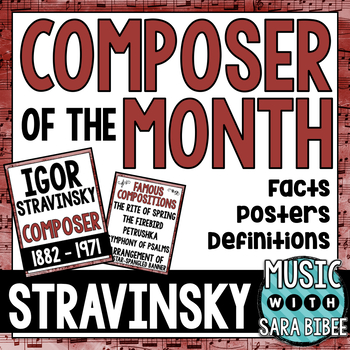 Preview of Music Composer of the Month: Igor Stravinsky Bulletin Board Pack