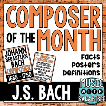 Preview of Music Composer of the Month: Johann Sebastian Bach- Bulletin Board Pack