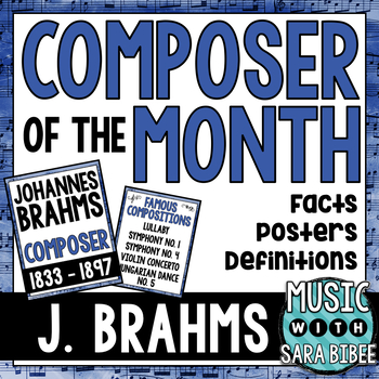 Preview of Music Composer of the Month: Johannes Brahms Bulletin Board Pack