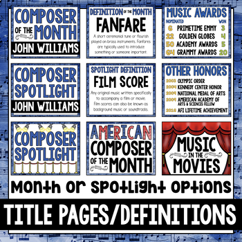 Music Composer of the Month: John Williams Bulletin Board Pack | TPT