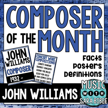 Preview of Music Composer of the Month: John Williams Bulletin Board Pack