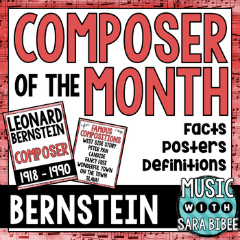 Preview of Music Composer of the Month: Leonard Bernstein Bulletin Board Pack