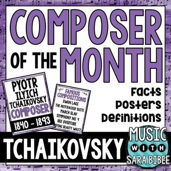 Preview of Music Composer of the Month: Tchaikovsky Bulletin Board Pack