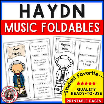 Preview of Music Composer Worksheets - HAYDN Biography Research and Listening Foldables