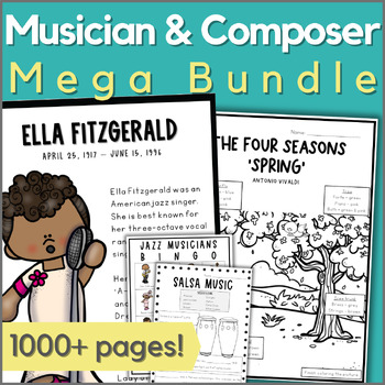 Preview of Music Composers & Musicians Year-Long Bundle for Elementary Music Lessons