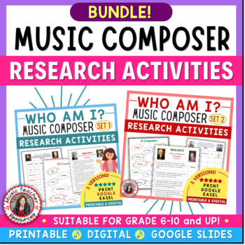 Preview of Music Composers Research Activities BUNDLE